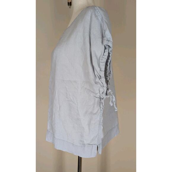 Everlane The Drawstring Tunic 100% Linen Pastel Blue Size Medium - Picture 2 of 9